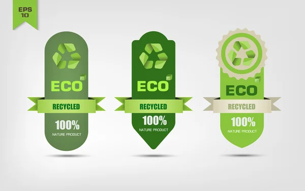 Ökológiai recycle Címkék — Stock Vector
