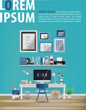 Modern ofis iç, iş alanı