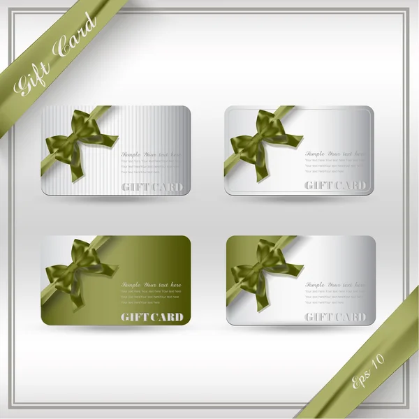 Collezione di gift card con nastri. Sfondo vettoriale — Vettoriale Stock