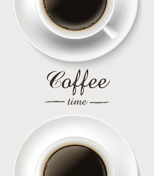 Tasse à café sur fond blanc, vue de dessus. Vecteur Eps10 — Image vectorielle