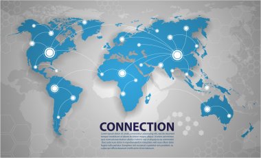 Vector world map connection clipart