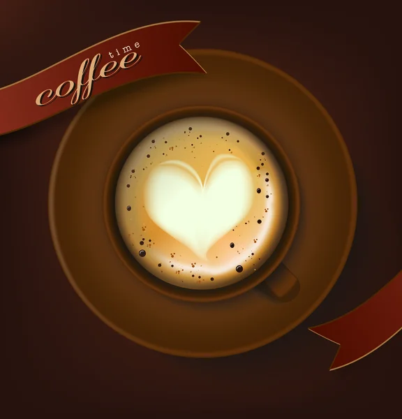 咖啡杯子时钟概念设计背景 — 图库矢量图片