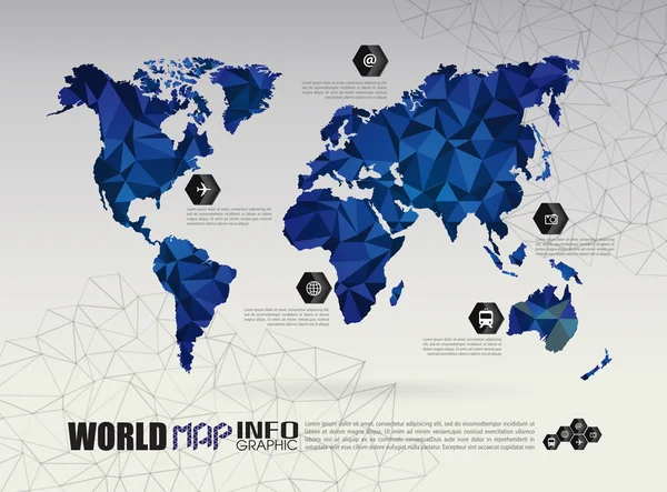 Conexión de mapa del mundo vectorial — Vector de stock