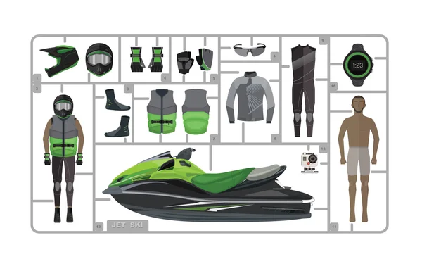 Vector jet ski — Archivo Imágenes Vectoriales