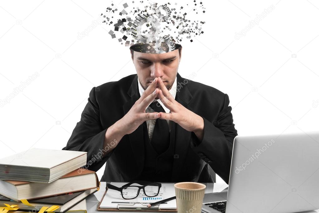 Conceptual image of a open minded Businessman,Businessman