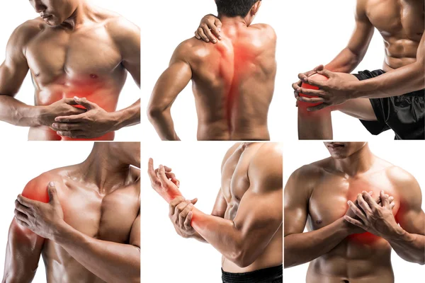 Collage showing pain at several part of body — Stock Photo, Image