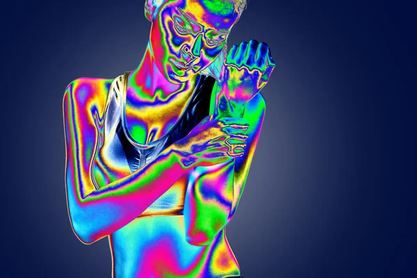 Thermografie, jonge vrouw met hand pijn — Stockfoto