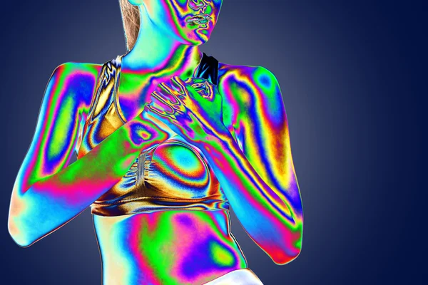 Thermal imaging,Young woman having heart attack — Stock Photo, Image