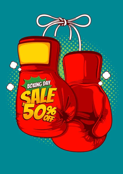 Boxing Day Sale Comic Poster Design — Stock Vector