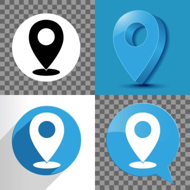konum işareti, izole edilmiş minimal düz tasarım biçimi, siyah beyaz ve renkli desenler.