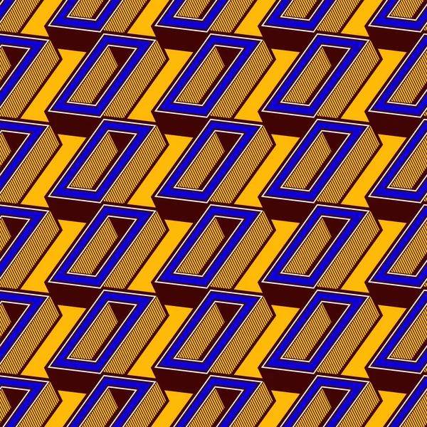 Geometrisk Form Fyrkantig Afrikansk Sömlös Mönster Bild Konst Och Abstrakt — Stock vektor