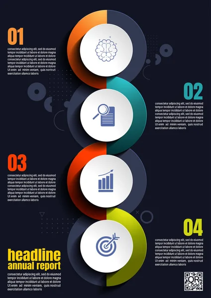 Infografik Geschäft Prozessdiagramm Design Vorlage Für Die Präsentation Abstrakte Zeitachsenelemente — Stockvektor