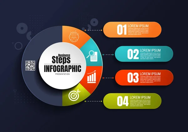 Infografik Geschäft Prozessdiagramm Design Vorlage Für Die Präsentation Abstrakte Zeitachsenelemente — Stockvektor