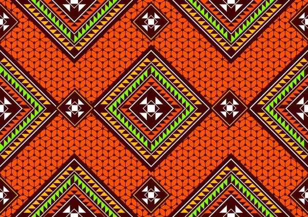 Bentuk Geometris Persegi African Pola Mulus Gambar Seni Dan Abstrak - Stok Vektor