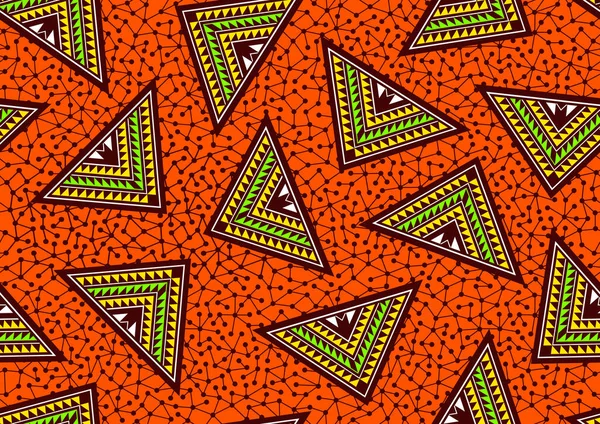 Geometrický Tvar Čtverec Africký Bezešvý Vzor Obrazové Umění Abstraktní Pozadí — Stockový vektor
