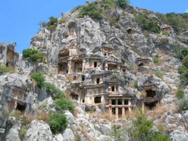 Rock tombs in Mirra clipart