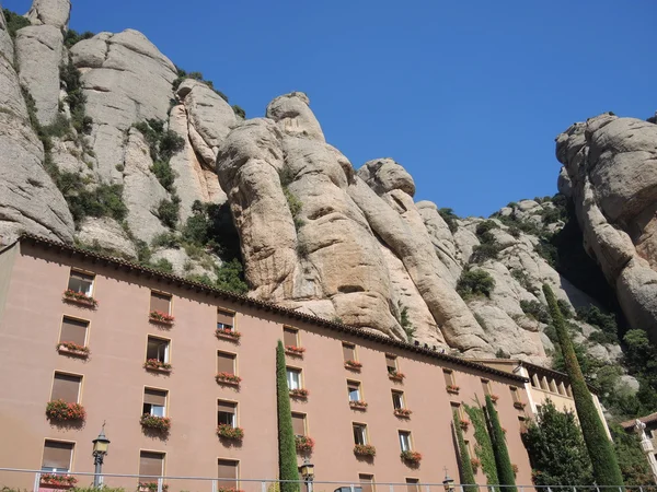 O mosteiro na montanha de Montserrat — Fotografia de Stock