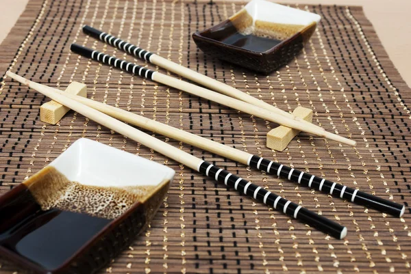 Sticks and bowls — Stock Photo, Image