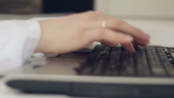 Typing On Laptop Keyboard — Stock Video