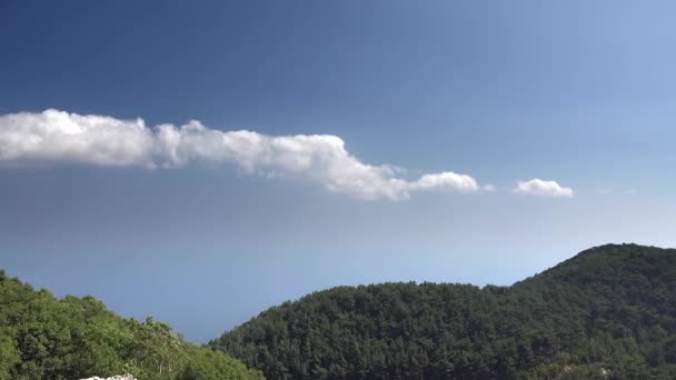 Buitengewoon Vochtige Vochtige Lucht Droge Bosgeografie Tijdsverloop Gedeeltelijk Bewolkt Weer — Stockvideo