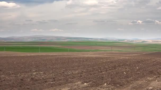 Impianto Perforazione Lavori Sul Campo Agricolo Piano Foro Perforazione Uno — Video Stock