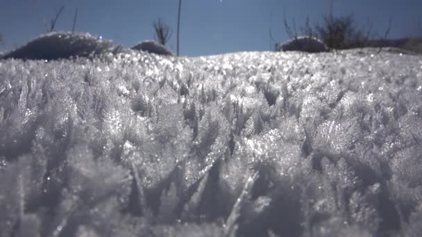 Rime Σχηματίζεται Πάγο Όταν Υπερψυκμένο Νερό Υγρά Σταγονίδια Παγώσει Πάνω — Αρχείο Βίντεο