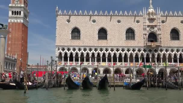 Basilique San Marco Gondola Gondole Bateaux Grand Canal Venise Italie — Video