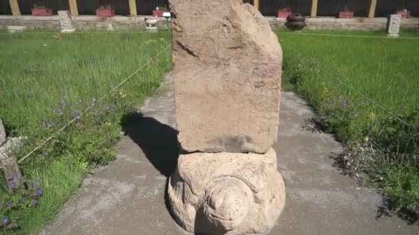 Historical Bugut Inscription Ikh Tamir Sum Arkhangai Mongolia Taspar Tatpar — Wideo stockowe