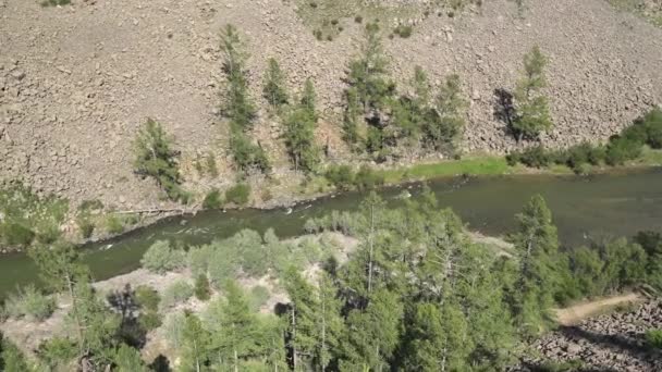 Deep Cleft Escarpments Stony Canyon Geological Formation Volcanic Rock Layer — Stok Video