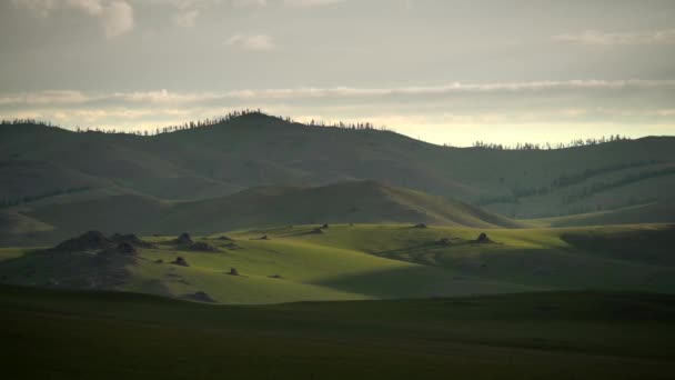 Ombre Soleil Local Dans Les Collines Sans Arbres Les Climats — Video