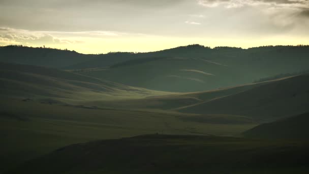 Ombra Luce Del Sole Locale Sulle Colline Senza Alberi Climi — Video Stock