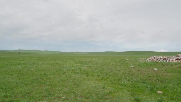 Histórico Alfabeto Rúnico Inscrição Moyuncor Pedra Monumento Site Ancient Megalith — Vídeo de Stock