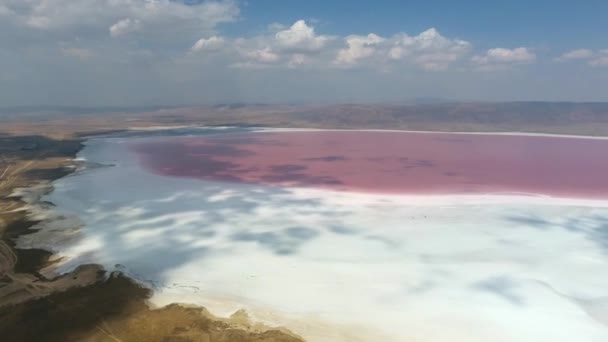 Lago Salino Salino Corpo Acqua Senza Sbocco Sul Mare Che — Video Stock