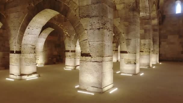 Katedral Kilisesi Sultanı Han Caravanserai Karavanı Khan Wikala Funduq Ortaçağ — Stok video