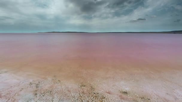 Lago Salino Salino Corpo Acqua Senza Sbocco Sul Mare Che — Video Stock