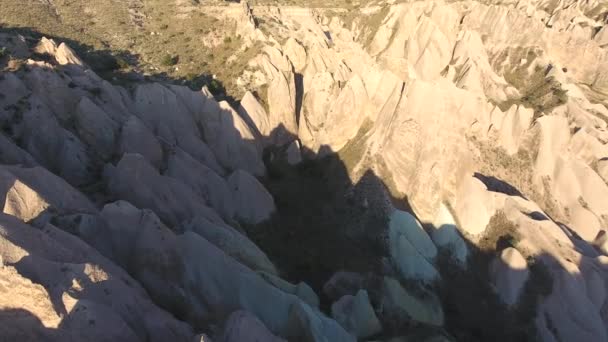 Hoodoos Fairy Chimneys Sedimentary Volcanic Rock Formation Eroded Stone Valley — Stock Video