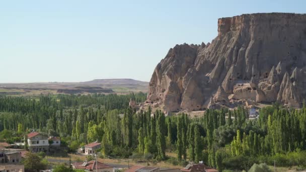 Selime Anatolian Vesnice Pohádkové Komíny Údolí Ihlara Aksaray Turecko Tradiční — Stock video