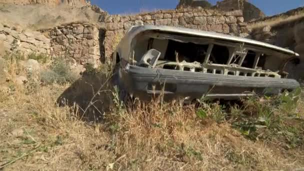 Bairro Ruínas Abandonado Após Uma Guerra Ruína Desgastada Pobreza Intocada — Vídeo de Stock