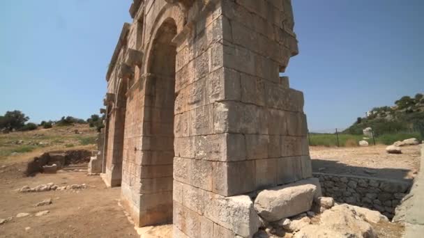 문명의 작품들 Christ Newly 유적에 고고학 Patara Lycia Arch Column — 비디오