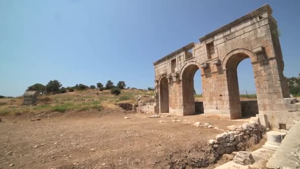 Stare Historyczne Kamienne Dzieła Starożytnej Cywilizacji Miasta Przed Chrystusem Nowo — Wideo stockowe