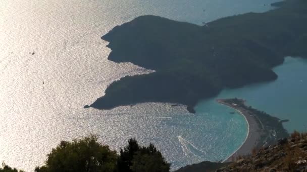 Курортная Зона Видом Природную Красоту Средиземноморского Побережья Турции Fethiye Mugla — стоковое видео