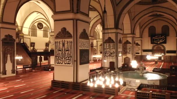 Fountain Interior World Most Beautiful Giant Mosque Minaret Masjid Mystical — Stock Video