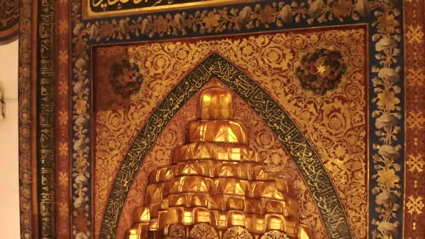 Interieur Van Reusachtige Historische Grote Moskee Minaret Masjid Mystieke God — Stockvideo