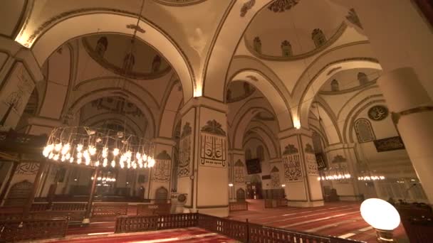 Belsejében Hatalmas Történelmi Nagy Mecset Minaret Masjid Misztikus Isten Vallás — Stock videók