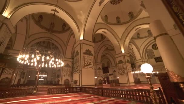 Interior Dari Bersejarah Raksasa Besar Mosque Minaret Masjid Mistis Dewa — Stok Video