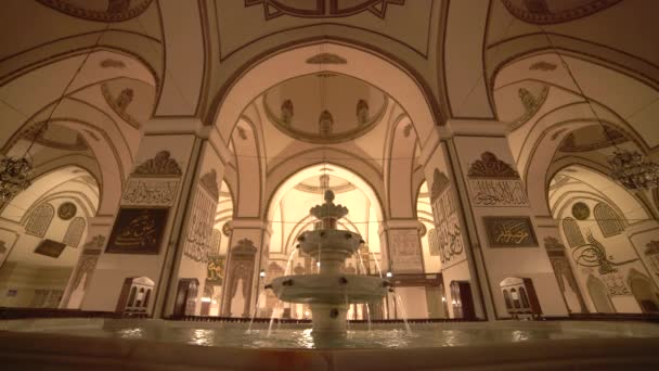 Fuente Interior Del Mundo Más Hermoso Gigante Mosque Minaret Masjid — Vídeos de Stock