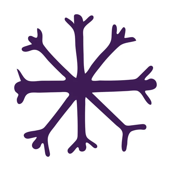 Isolerade Handritade Blue Doodle Sketch Snowflake Illustration Snö För Jul — Stockfoto