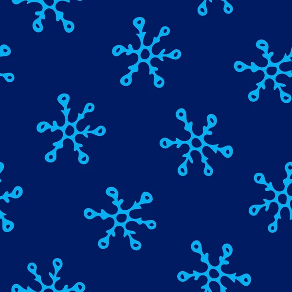 Ручной Рисунок Рождество Бесшовный Шаблон Снежинками Зимний Фон Нарисован Цветным — стоковый вектор