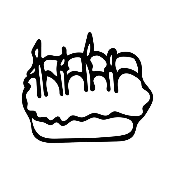 Χέρι ζωγραφισμένο Ημέρα του Αγίου Βαλεντίνου Εικονογράφηση διάνυσμα κέικ. — Διανυσματικό Αρχείο