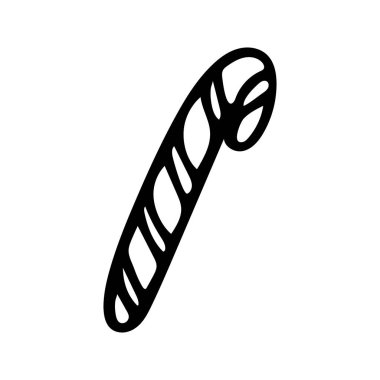 El Çizimi Sevgililer Günü Şeker Çubuğu Vektör İllüstrasyonu.